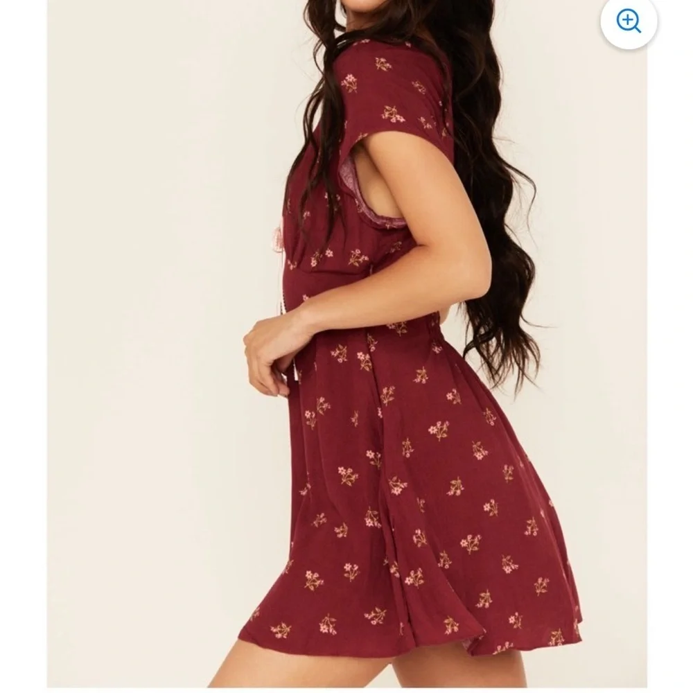Free People Everyone’s Favorite Floral Babydoll Mini Dress NWT